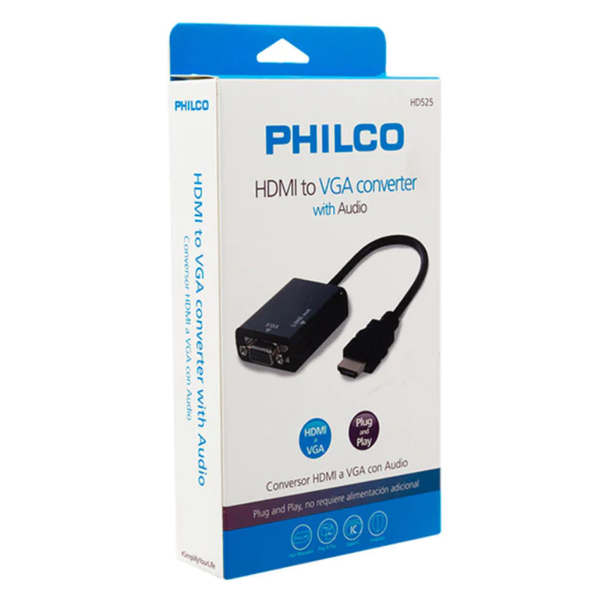 Conversor Philco HD525 HDMI a VGA con audio