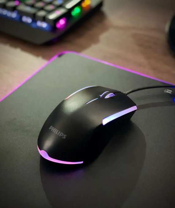 Mouse Gamer alambrico Philips SPK9314B G314 RGB retroiluminado 3600