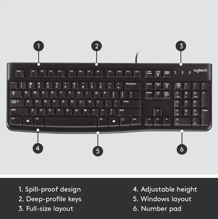 Teclado alambrico Logitech K120