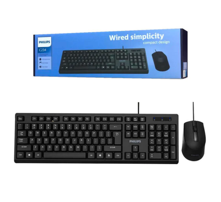 Kit  Teclado y  Mouse Alámbrico Philips SPT6234 1000 DPI