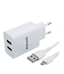 Cargador Philco de pared con cable Micro USB 2.1A