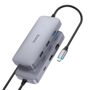 Adaptador Hoco HB32 USB-C  8 en 1 de 100w