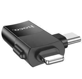 Adaptador Hoco UA17 Lightning macho / Type-C macho a USB