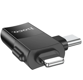 Adaptador Hoco UA17 Lightning macho / Type-C macho a USB