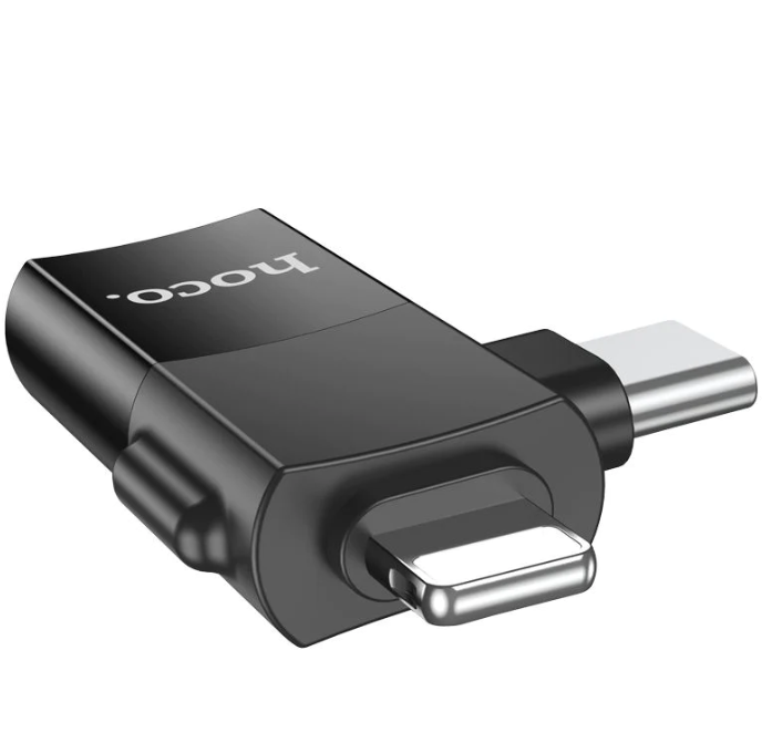 Adaptador Hoco UA17 Lightning macho / Type-C macho a USB