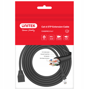 Cable UNITEK extensión de RJ45 CAT6 Macho a Hembra 1 mts