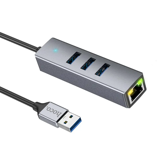 Hub Hoco HB34 4 en 1 USB  a RJ45 Gigabit 1000Mbps