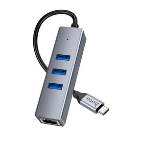 Hub Hoco HB34 4 en 1 USB-C  a RJ45 Gigabit 1000Mbps