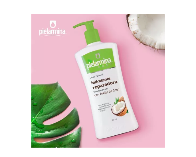 Crema corporal hidratante Pielarmina Con aceite de coco