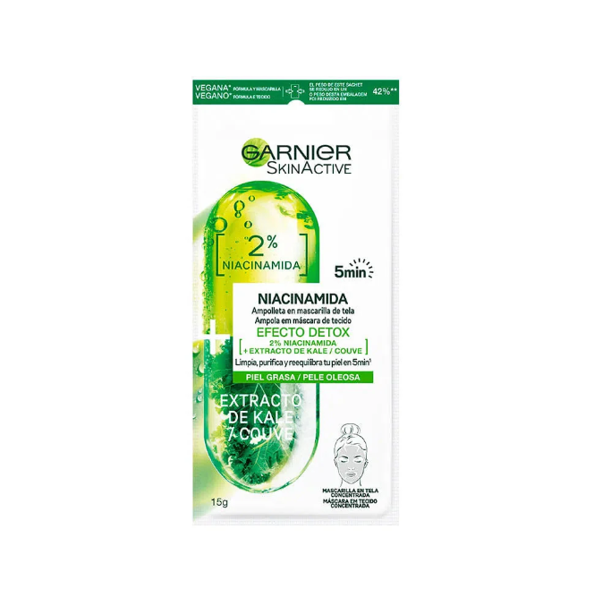 Mascarilla Facial Garnier Niacinamida Efecto Detox 5min