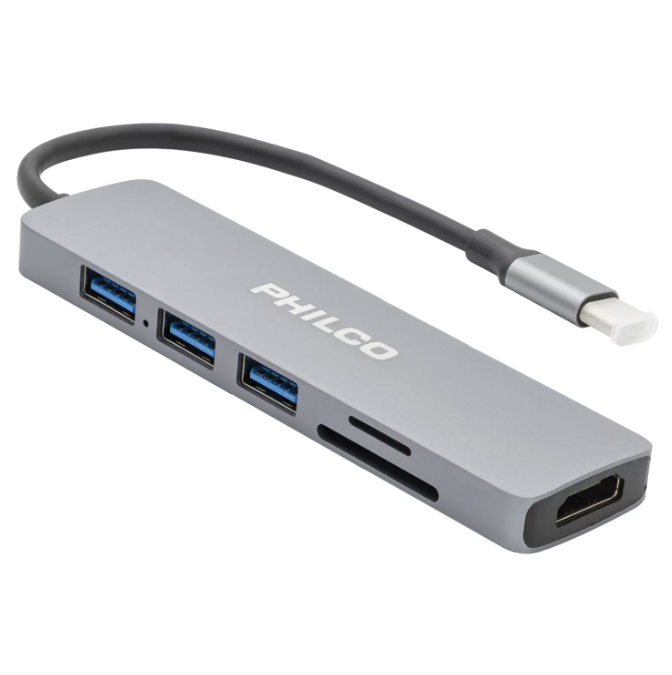 Adaptador Philco 61284 USB-C TO HDMI 4K 6 en 1