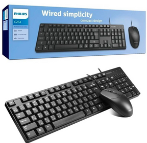 Kit de teclado y mouse alambrico Philips C254