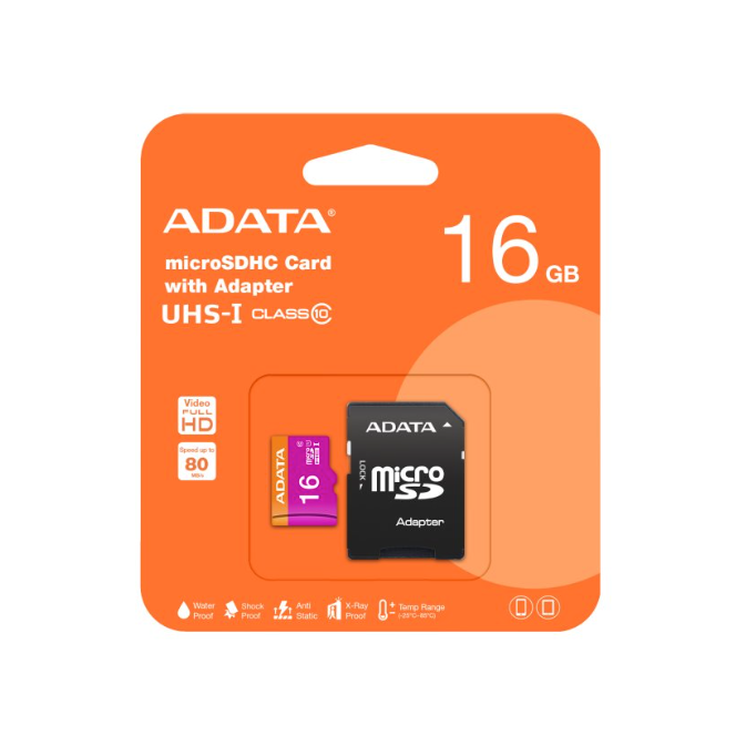 Tarjeta memoria ADATA  microSDHC 16GB  UHS-I clase 10