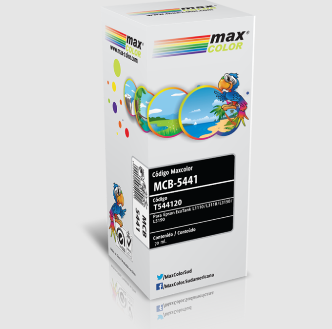 Pack tinta de impresora Max color para Epson MCB-544 70ml