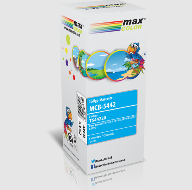 Pack tinta de impresora Max color para Epson MCB-544 70ml