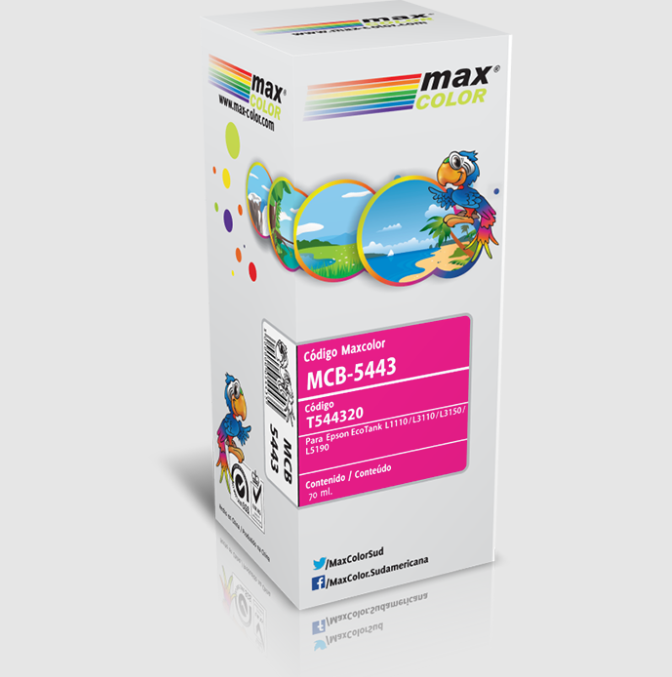 Pack tinta de impresora Max color para Epson MCB-544 70ml