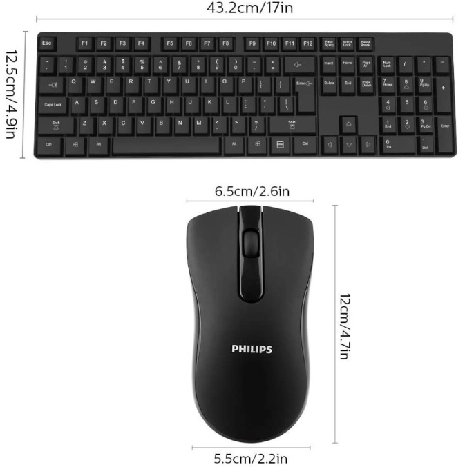 Kit de Teclado y Mouse inalambrico Philips C501