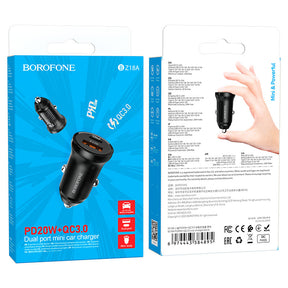 Cargador de auto Borofone BZ18A USB y USB-C