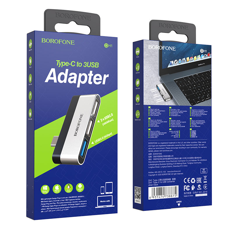 Adaptador Borofone DH1 USB-C a USB