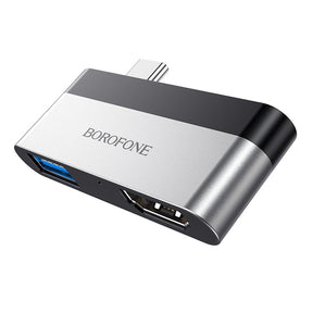 Adaptador Borofone DH2 USB -C a Hdmi + USB3.0