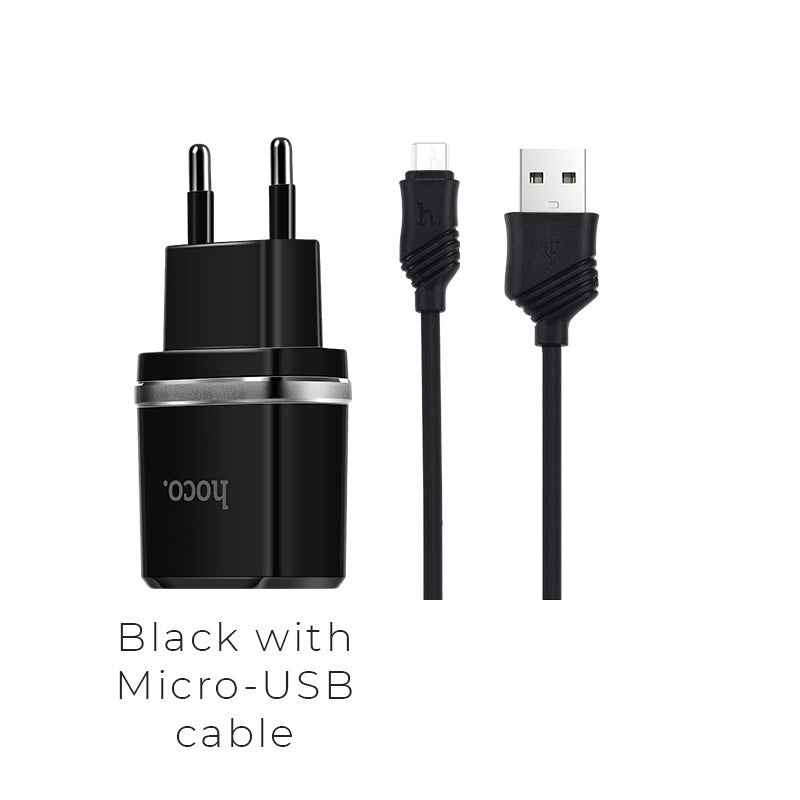 Cargador Hoco C12 con cable Micro a USB 2.4