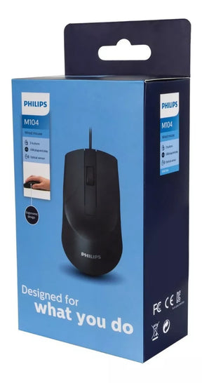 Mouse Philips alámbrico entrada Usb M104