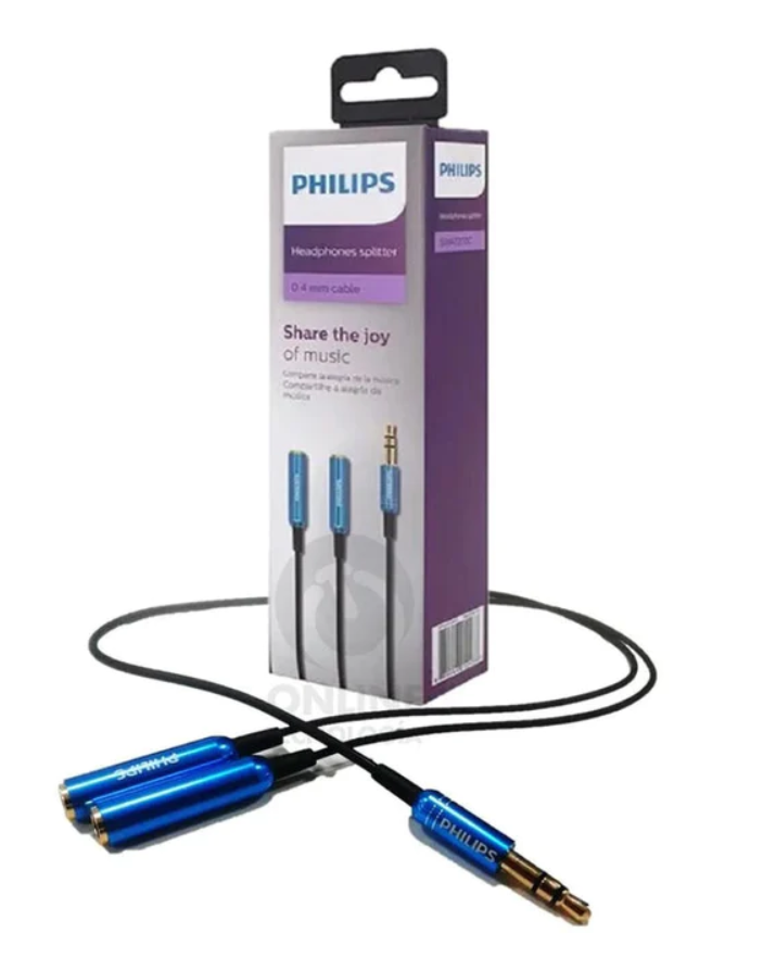 Cable   Philips Auxiliar 3.5mm Splitter 2 salidas