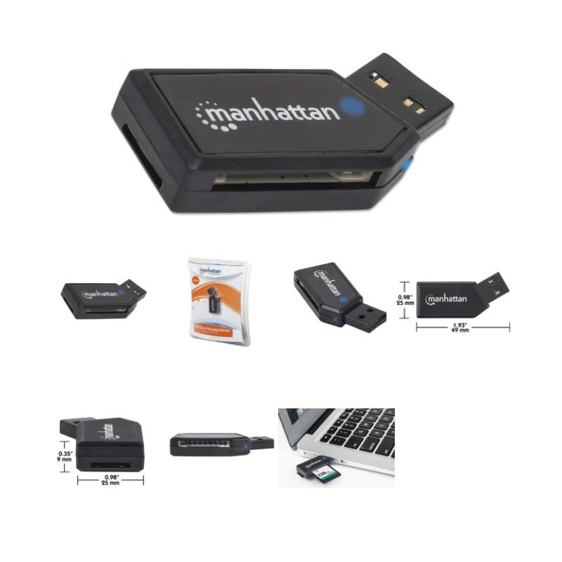 Lector de Micro SD  Manhattan Hi Speed Usb 24-in-1