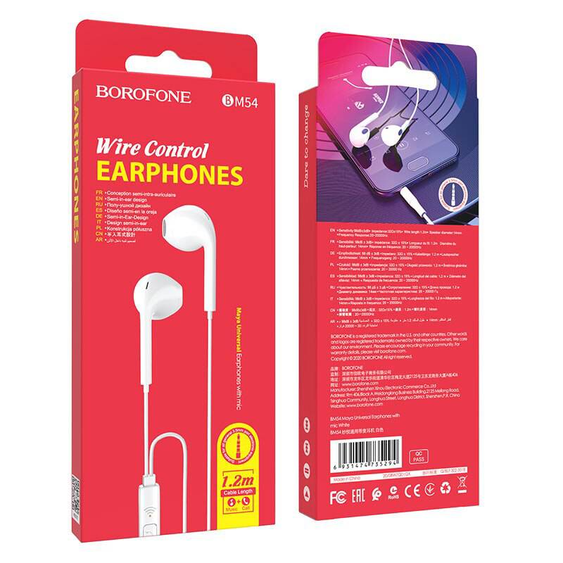 Audífonos Borofone BM54 manos libres 3.5mm