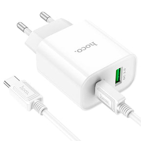 Cargador Hoco C80A rápido PD20W + QC3.0 USB-C