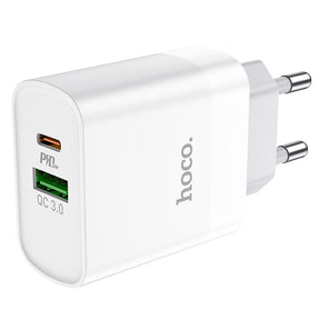 Cargador de pared Hoco C80A rápido PD20W + QC3.0 salida USB y USB-C