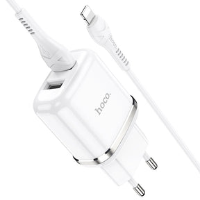 Cargador de pared dua Hoco l N4 2.4a con cable Lightning