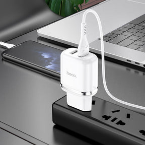 Cargador Hoco N4  USB a USB-C 2.4A