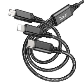 Cable Hoco X76 3 en 1 Lightning/Micro-USB/Type-C